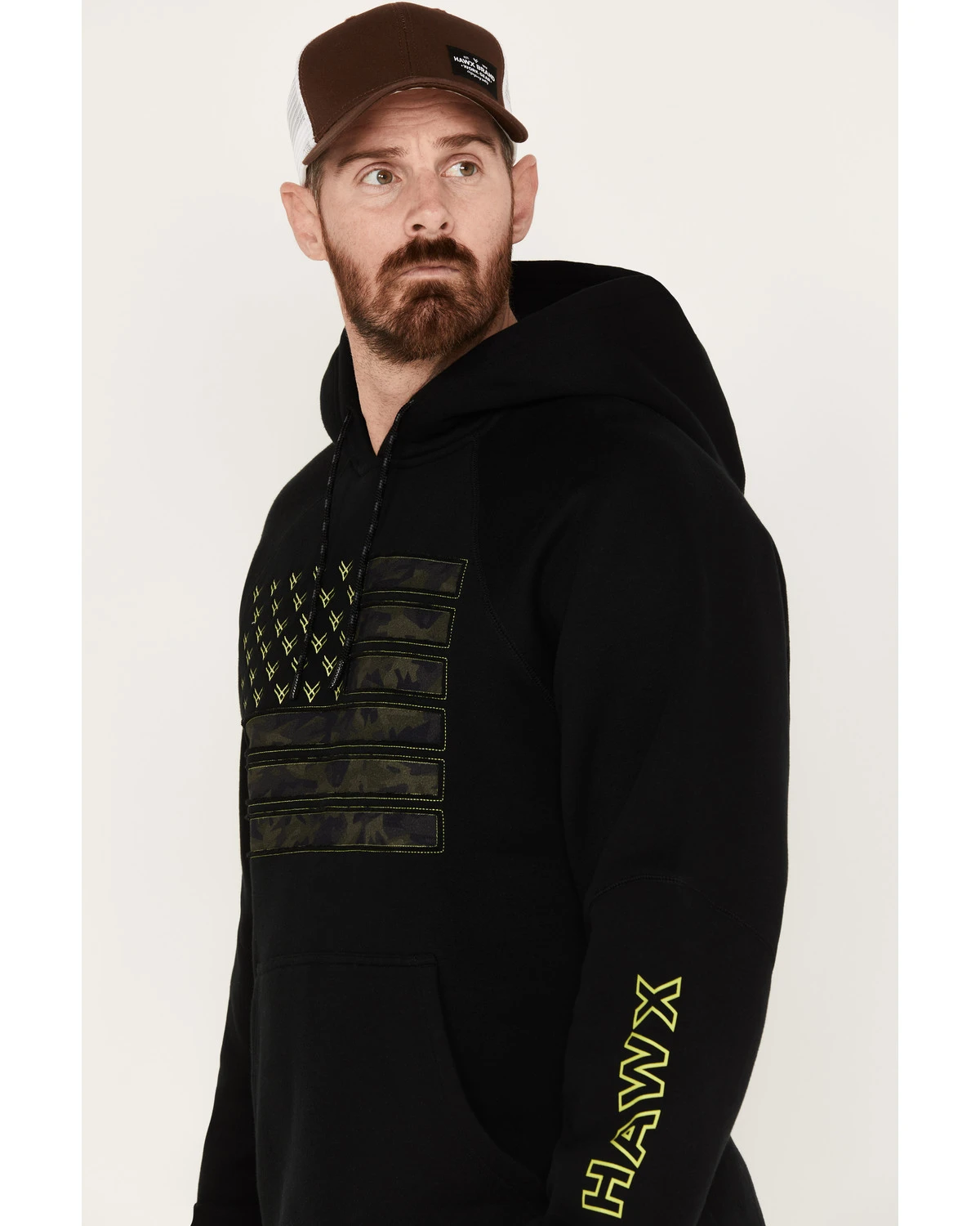 Hawx Men's Camo Flag Graphic Fleece Hooded Sweatshirt 4 Hawx Men's Camo Flag Graphic Fleece Hooded Sweatshirt - Image 2